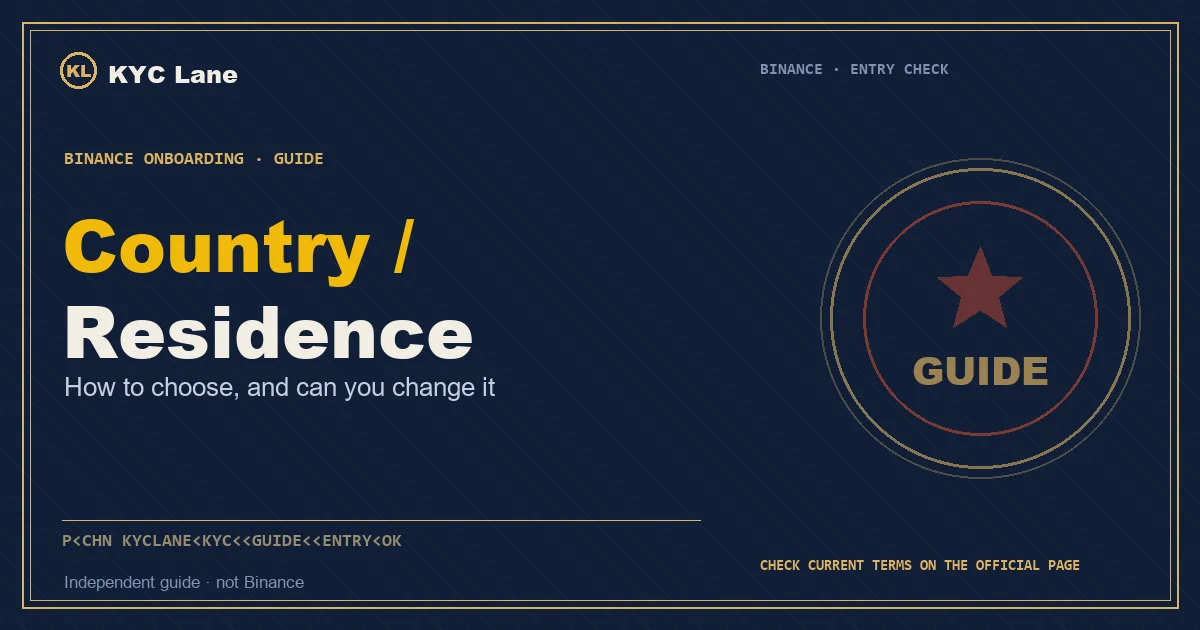 Cover art for choosing your Binance country and residence: filling out a residence form at a border checkpoint