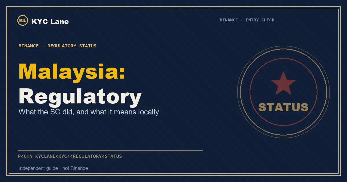 Cover for Binance's regulatory status in Malaysia: SC enforcement and access blocking