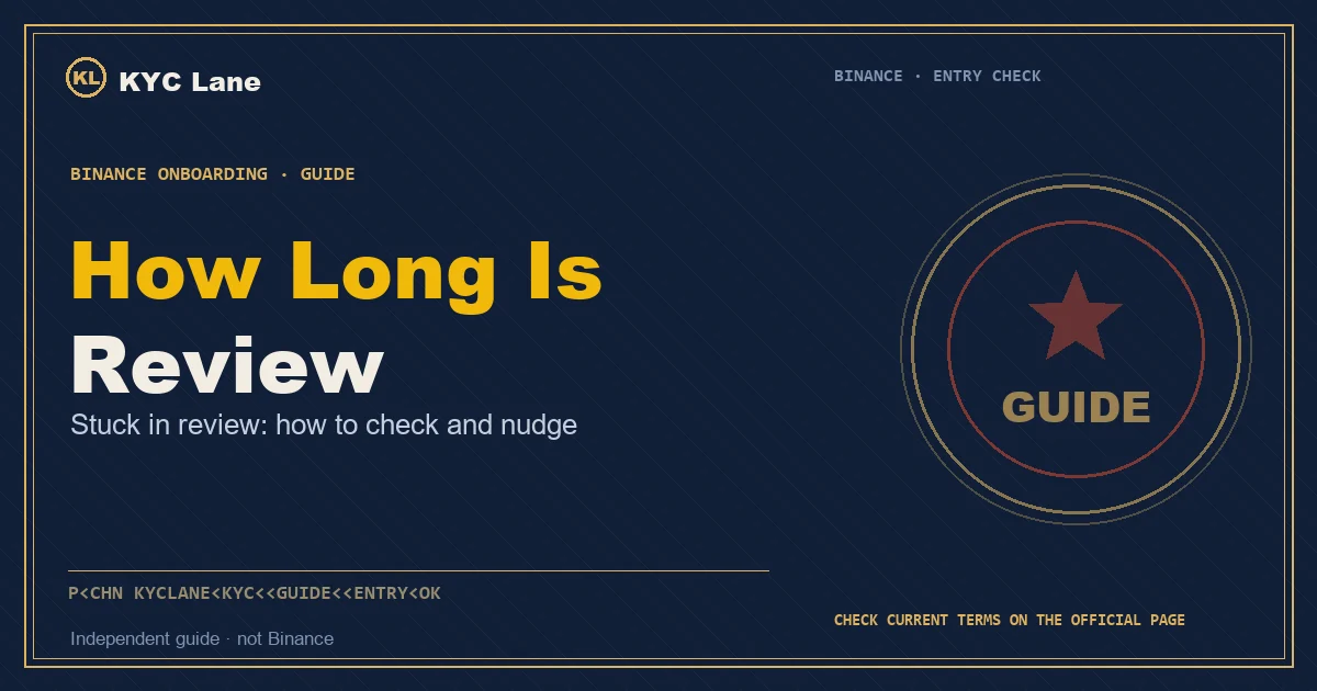 How long Binance verification takes: waiting at the stamp window and checking progress